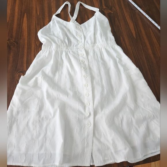 Modcloth Dresses & Skirts - Modcloth white cross back strap midi dress size 12